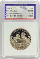 2008-S Bald Eagle Commem. Half Dollar PR-70 DCAM