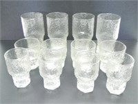 12 MCM TEXTURED DRINKING GLASSES-ASSTD SIZES