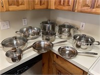 (14) Wolfgang Puck Bistro Elite Stainless Pots &