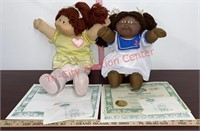 2 Vintage Cabbage Patch Dolls w/ Adoption Papers