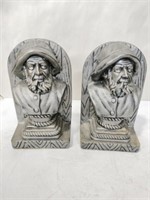 Sea captain chalkware bookends( has chip )