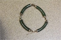 14 Karat Gold and Jade Bracelet