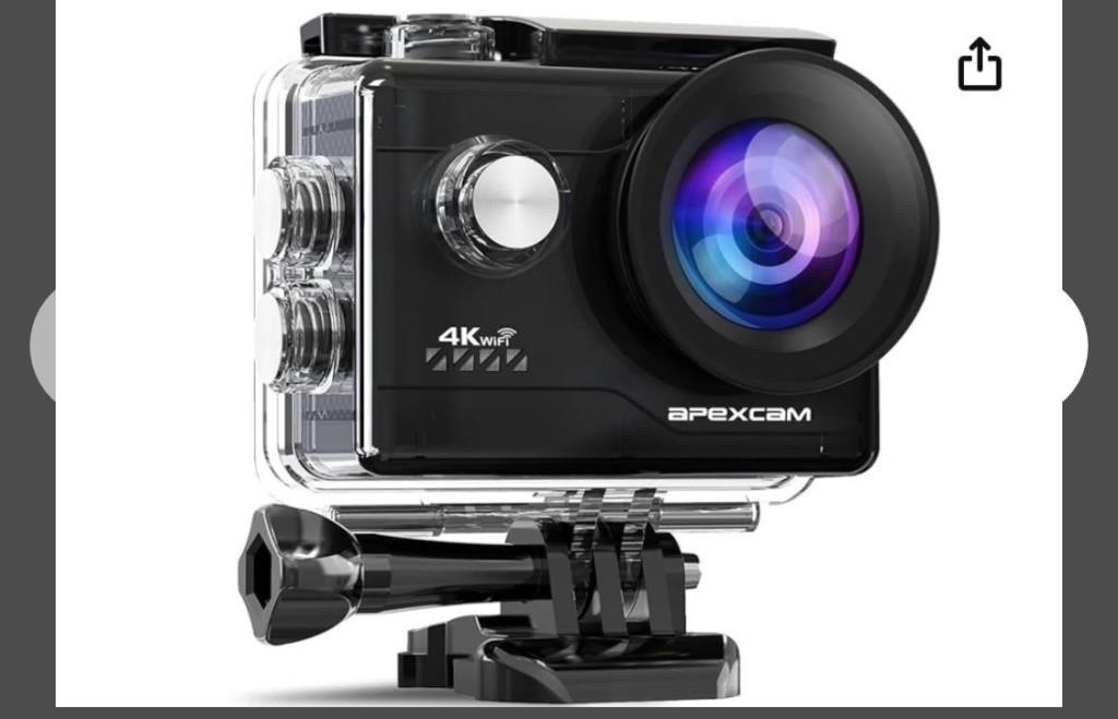 $60 Apexcam Action Camera 4K Sports Camera 20MP