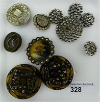 TRAY: APPROX. 11 JEWELED BUTTONS