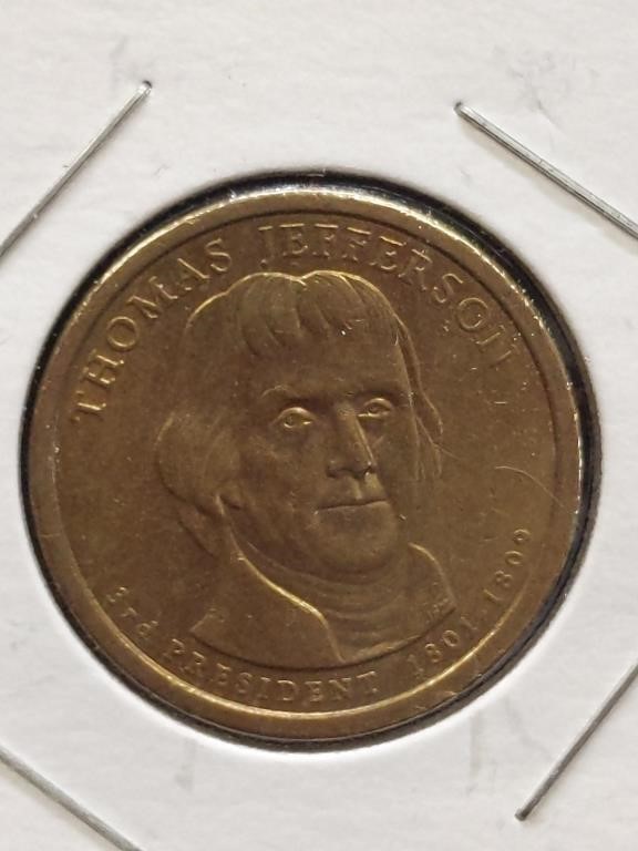 Thomas Jefferson us $1 presidential coin