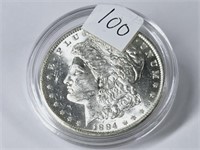 1884 O Morgan Silver Dollar, 100