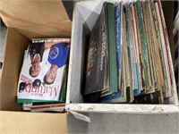 Wood Box w/Vinyl Albums 12"x16" & Books