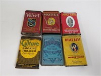Lot Of 6 Vintage Tobacco Pocket Tins