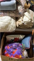 Large lot of assorted blankets, sheets, towels,