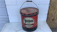 Vintage Veedol Oils & Greases Metal Bucket
