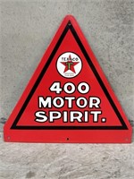 TEXACO 400 MOTOR SPIRIT Triangle Enamel Sign -