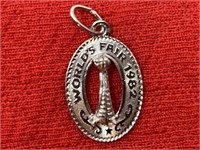 Sterling Silver 1982 Worlds State Fair Charm .94