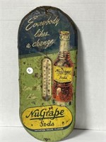 Vintage Nugrape Soda Sign, 16x7 "