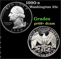 Proof 1990-s Washington Quarter 25c Grades GEM++ P