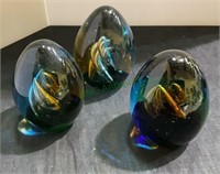 Blue iridescent decorations/paperweights - 4