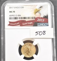 2017 $5 American Gold Eagle - NGC MS70