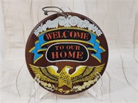 VINTAGE WOOD ENESCO "WELCOME TO OUR HOME" SIGN