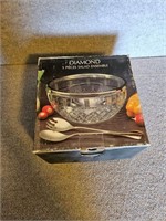 VINTAGE DIAMOND SALAD BOWL & SERVERS