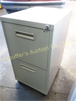 2 drawer locking metal filing cabinet w/key