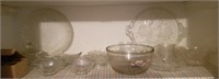 GROUP LOT- CLEAR GLASS, DISHES, PLATTERS,MISC
