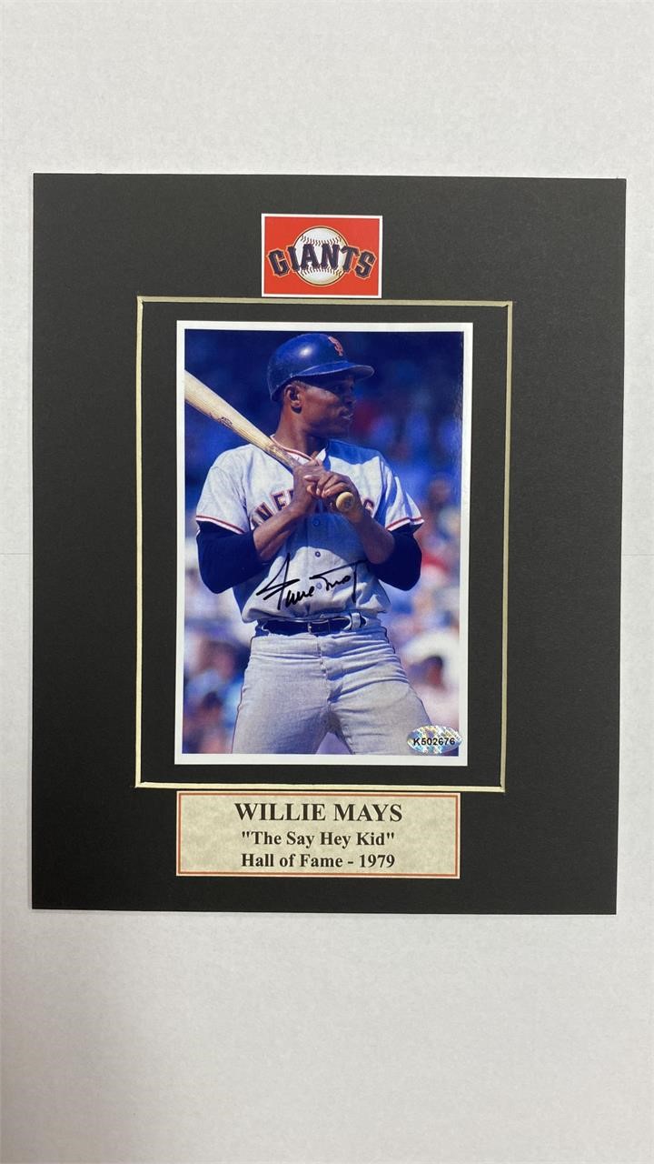 Willie Mays signed photo