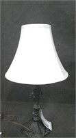 OLD BLACK IRON LAMP - NEEDS REWIRED