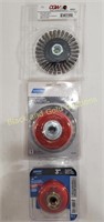 (3) New Various Size Grinding Wheels/Brushes
