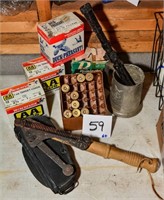 OLD SHOT GUN AMMO - .22 AMMO - PISTOL HOLSTER ETC