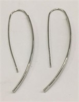 Pair Of Italy 18k White Gold Earrings
