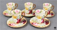 Vienna Hand Painted Porcelain Cups & Saucers