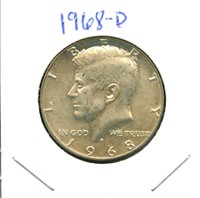 1968-D Kennedy Half Dollar - 40% Silver