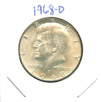 1968-D Kennedy Half Dollar - 40% Silver