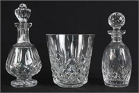 Waterford Lismore Pattern Decanters & Ice Bucket