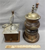 2 Antique Coffee Mill Grinders