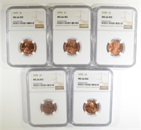 5 - 1975 LINCOLN CENT NGC MS66RD