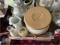 Vintage Coffee Urn, Cake Tin, Assorted Serveware