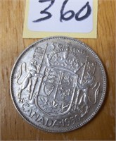 Canadian Silver 1950  Fifty  Cents Coin