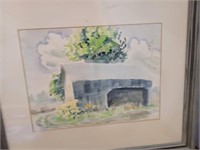 martha Burchfield 1970 water color painting