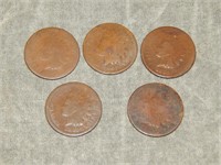 Indian Head Cents 1866, 67, 68, 69 & 1871