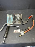 Grease gun, air Chuck, misc tools