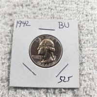 1942 Washington Silver Quarter BU