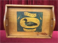 Loon Canoes Wood Serving Tray
