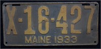1933 Maine License Plate