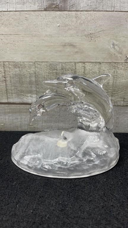 Heavy Crystal Dolphin Figure 6" X 5"