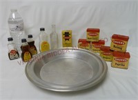 Vintage Sauer's Spice Tins & Extracts w/ Pan