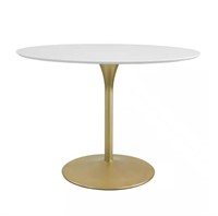 $570 - 41" Flower Table with White Top/Brass Base