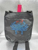 Blue Crab Jeweled Crossbody Bag
