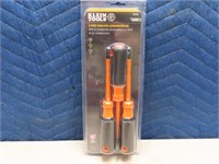 New KLEIN TOOLS 3pc Insulated Screwdriver Set