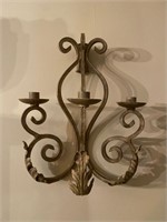 Wrought Iron French Country Wall Sconce 16"