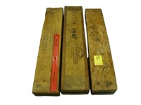 Three old wooden cigar molds
